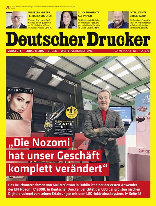 Out now: Deutscher Drucker 5/2018 ist demnächst in Ihrem Briefkasten und ab sofort im print.de-Shop bestellbar.