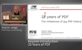 Wenn Stephan Jaeggi eine Keynote über die Entwicklung von PDF hält, geht es immer auch um den Druck.