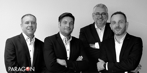 Das neue Management-Board der Paragon Group für Deutschland: Philippe Coquelet, CFO, Thomas Simon, CEO, Alexander Schäfer, CSO, Thomas Sperl, CTO.
