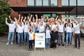 Das Team der TMG kurz vor Beginn des Maus-Türöffner-Tages.