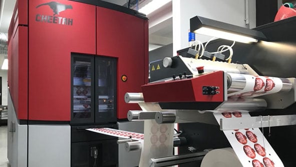 Xeikon CX3, Etikettendruckmaschine (Jahn Industrieschilder/Etiketten GmbH)