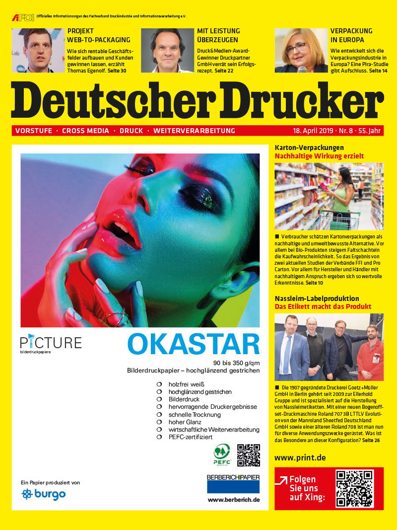 Produkt: Deutscher Drucker 8/2019 Digital