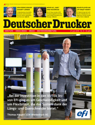 Deutscher Drucker Nr. 13/2019 (mit Schwerpunkt Verpackungsdruck) ist ab sofort im print.de-Shop erhältlich.