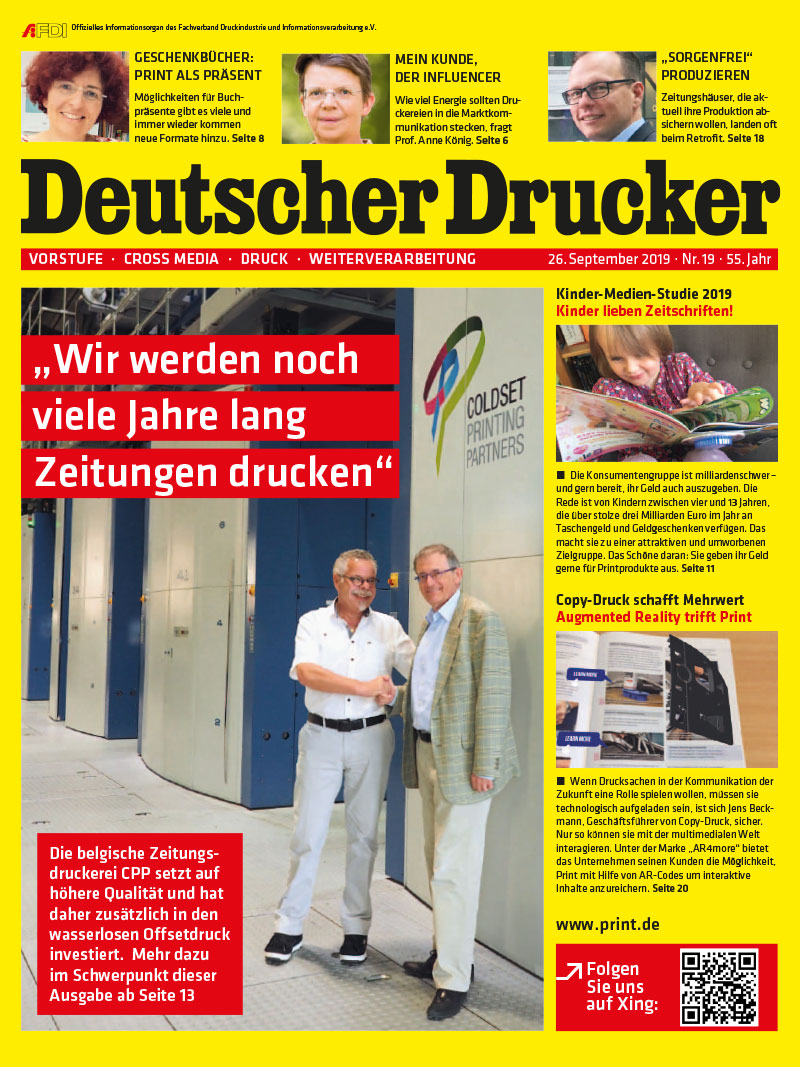 Produkt: Deutscher Drucker 19/2019 Digital