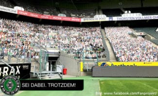 Borussia Mönchengladbach Aktion Sei dabei Trotzdem Pappkameraden Großformatdruck