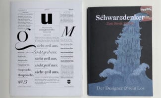 Typografie: Schwarz-weißer Diskurs: »gum« feiert das typografisch-bildhafte Experiment, »Schwarzdenker« zelebriert die sprachliche Reflexion – inspirierend sind beide!