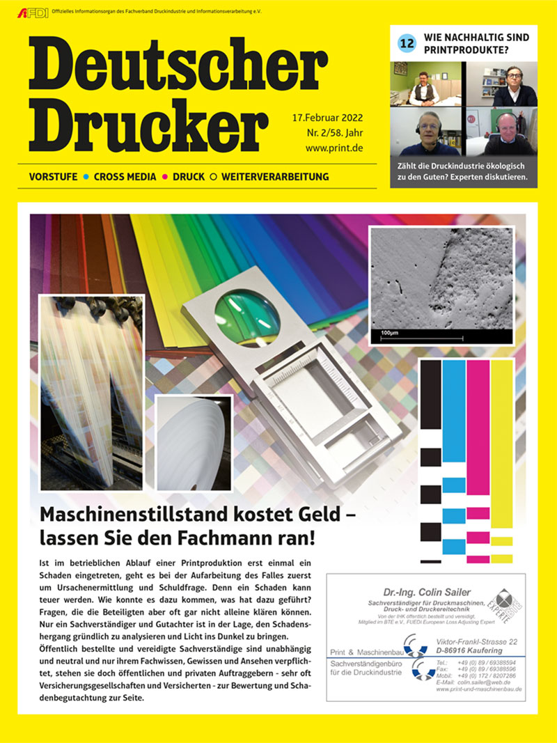 Produkt: Deutscher Drucker 2/2022 Digital