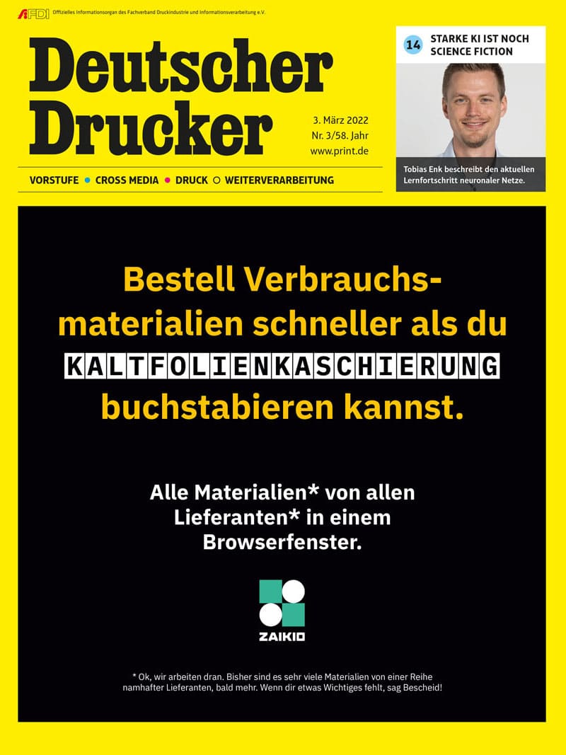 Produkt: Deutscher Drucker 3/2022 Digital
