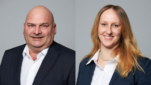 Andreas Grundke und Dana Alpers verstärken die Packaging Organisation der Epple Druckfarben AG.