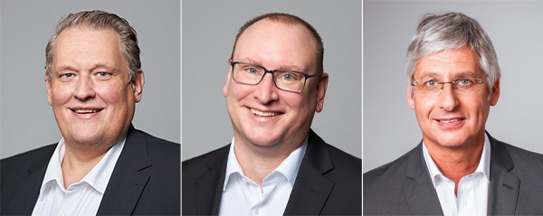 Verantworten den Vertrieb von Epple-Produkten in Nord-, Ost- und Westdeutschland: Robert Lücker, Florian Peetz und Fred Scherpenborg.