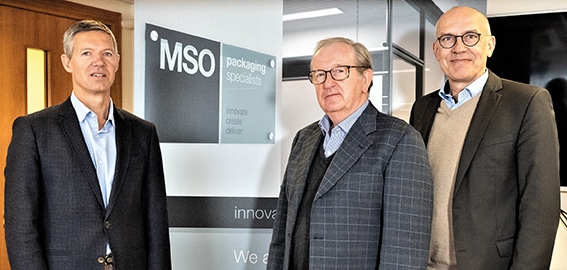 Von links nach rechts: Frederic de Somer (President Van Genechten Packaging International), Ralph Chalmers (Chairman, CartonCare Group) und Frank Ohle (CEO Van Genechten Packaging).