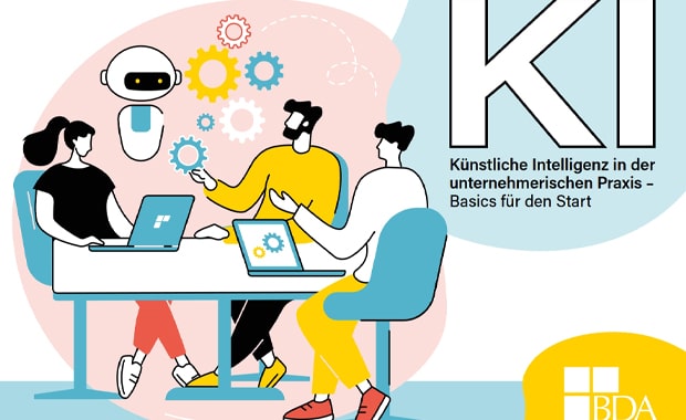 Die kostenlose Broschüre „KI in der unternehmerischen Praxis – Basics für den Start“ des BDA