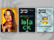 Bekenntnis zu Print: die drei bislang erschienenen Ausgaben des neuen Magazins zu der Initiative #printproud der Hamburger Agentur MedienSchiff BRuno. Die vierte wird gerade gedruckt. 
