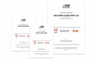 Ab sofort kostenloser Zugang zur PDF 2.0-Spezifikation: Die PDF-Unternehmen Adobe, Apryse und Foxit sponsern die öffentliche Verfügbarkeit der ISO 32000-2