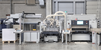 Im Print Media Center von Heidelberger Druckmaschinen wird der AirGo Jog gemeinsam mit einer Polar Pace-Anlage betrieben.