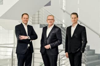 Der Vorstand der Technotrans SE (v.l.): Peter Hirsch (CTO/COO), Michael Finger (CEO), Robin Schaede (CFO).