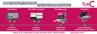 EyeC präsentiert vom 11. bis 14. September 2023 auf der Labelexpo Europe in Brüssel seine neuesten Inspektionslösungen für die Druck- und Etikettenindustrie.