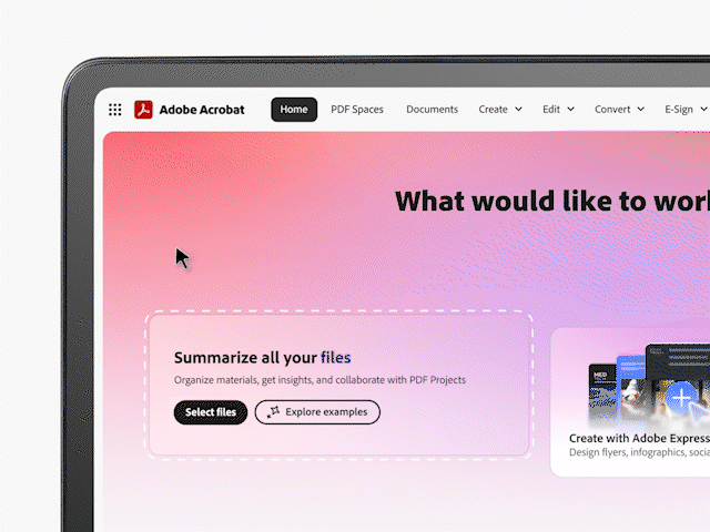Schnell erstelltes Verkaufsangebot über die transformative KI-Plattform Acrobat Studio in Kombination mit Acrobat Express