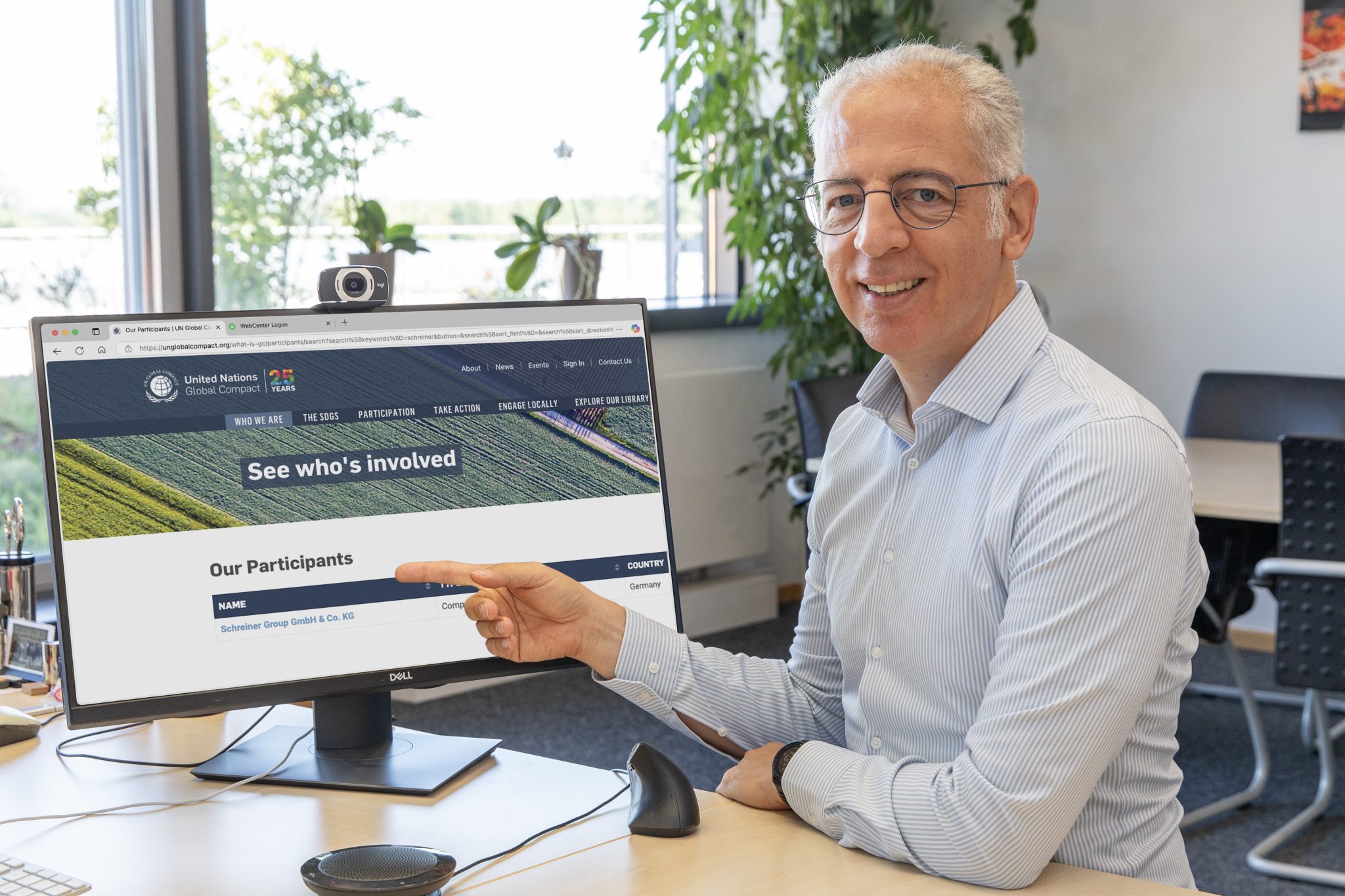 Geschäftsführer Roland Schreiner freut sich über den erfolgreichen Beitritt der Schreiner Group zum UN Global Compact.