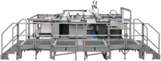 Die neue Kaschiermaschine FKS/Komfi Sirius 110 verarbeitet ­offset und digital erstellte Drucksachen bis zum Format B0.