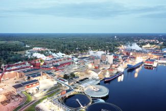 Die Papierfabrik von Holmen Board and Paper im mittelschwedischen Hallstavik produziert das neue Holmen Aspect.