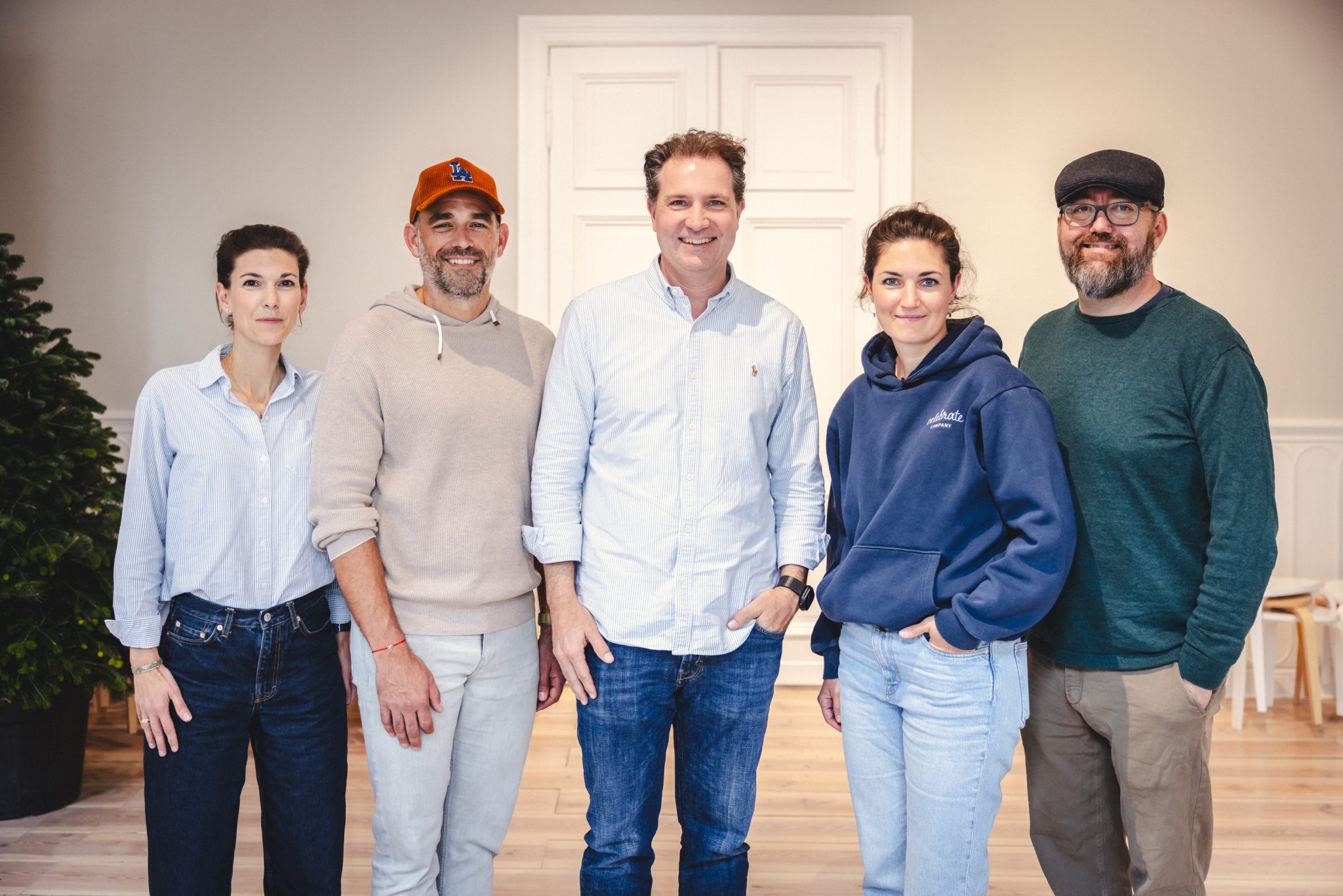 Die neue Führungsmannschaft der celebrate company: Evamaria Wiest, Christoph Behn, Dr. Henner Schwarz, Jennifer Marx und Jim Allen (v.l.n.r.).