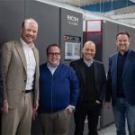 .l.n.r.: Torsten Lips, Commercial Director Business Process Management & Ricoh Graphic Communications, Ricoh Deutschland; Bastian Gerner, Sales Manager Highspeed Inkjet, Ricoh Deutschland; Christian Haneke, Innovation & Solutions Manager, Sattler Media; Ralf Büttner, Geschäftsführer, Sattler Group; Martin Koschei, Geschäftsführender Gesellschafter, Sattler Group; Sander Sondaal, Director Commercial Print Sales, Ricoh Europe.