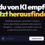 Mit dem AI Quick Check bietet die Smawax GmbH einen kostenlosen Schnelltest für die Sichtbarkeit von Unternehmen in KI-Antworten